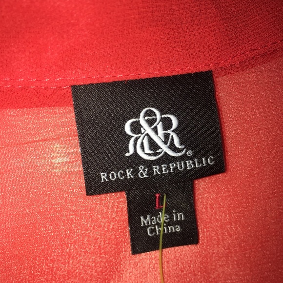 Rock & Republic Coral Chiffon Long Sleeve Blouse - Picture 3 of 8